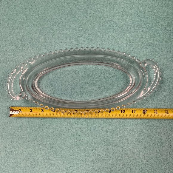 Imperial Candlewick 13.25 x 6" Oval Celery/Relish/Pickle Tray Dish Beaded Glass - Picture 5 of 7